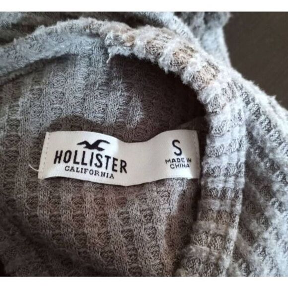 HOLLISTER GRAY WAFFLE KNIT CROP PULLOVER SZ.S EUC. - Picture 6 of 6